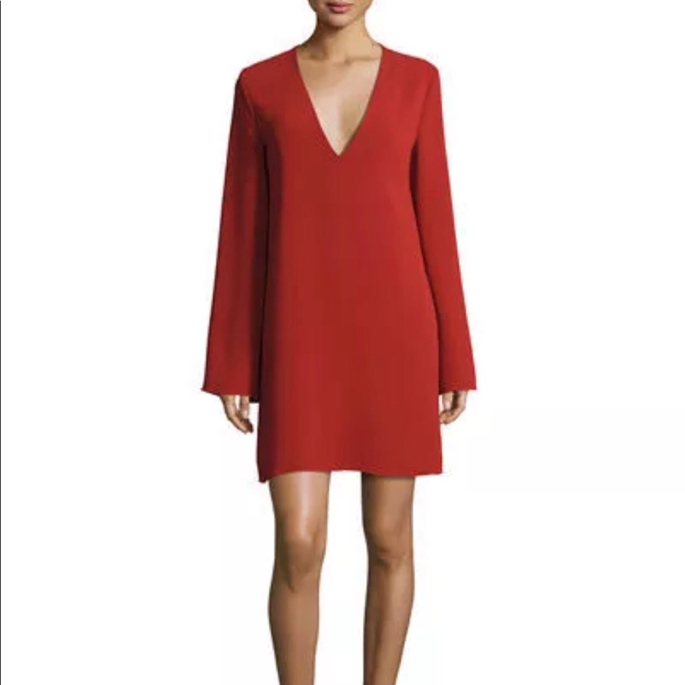 Theory Ulyssa Admiral Crepe Dress in Red Oak Small